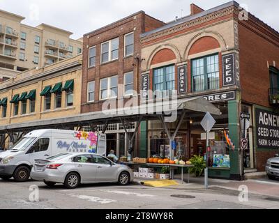 Les anciens magasins de semences Agnew, Roanoke, Virginie, États-Unis Banque D'Images