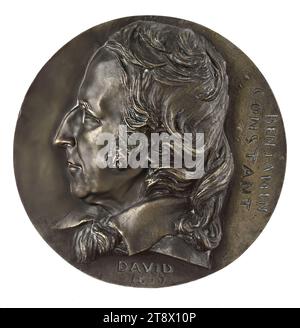 Portrait de Benjamin constant (1767-1830), écrivain et homme politique, David d'Angers, Pierre-Jean, sculpteur, Richard, Louis, fondateur, Array, Sculpture, médaillon (sculpture), Dimensions - oeuvre : diamètre : 14,5 cm Banque D'Images