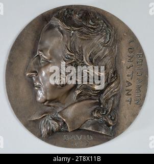 Portrait de Benjamin constant (1767-1830), écrivain et homme politique, David d'Angers, Pierre-Jean, sculpteur, Richard, Louis, fondateur, Array, Sculpture, médaillon (sculpture), Dimensions - oeuvre : diamètre : 14,5 cm Banque D'Images