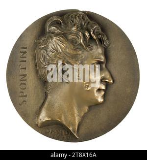 Portrait de Gaspare Spontini (1774-1851), compositeur italien, David d'Angers, Pierre-Jean, sculpteur, Richard, Louis, fondateur, Array, Sculpture, médaillon (sculpture), Dimensions - oeuvre : diamètre : 14 cm Banque D'Images