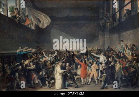 Serment du court de tennis, 20 juin 1789, David, Jacques-Louis, peintre, Tableau, peinture, Dimensions - oeuvre : hauteur : 65 cm, largeur : 88,7 cm Banque D'Images