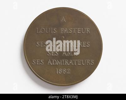 Louis Pasteur (1822-1895), 1882, Dubois, Alphée, graveur en médailles, tableau, Numismatique, Médaille, Dimensions - oeuvre : diamètre : 6,8 cm, poids (dimension du type) : 133,83 g. Banque D'Images