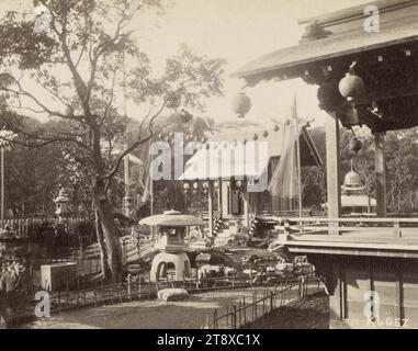 Exposition universelle 1873 : jardin japonais (n° 1674), György (Johann Justus Georg) Klösz (Kloess) (1844-1913), photographe, Wiener Photographen-Association, maison d'édition, 1873, papier, photographie, 1873 exposition universelle de Vienne, Prater, Expositions, 2e arrondissement : Leopoldstadt, jardin, maison d'été, tonnelle, maison de jardin (néerlandais : 'theekoepell'), exposition universelle, exposition universelle, la collection Vienne Banque D'Images