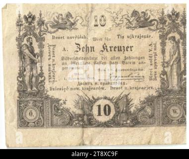 Mint bill, 10 Kreuzer, Inconnu, k.k. Hauptmünzamt, Münzbehörde, 01.11.1860, papier, impression, hauteur×largeur 46×61 mm, menthe, Vienne, zone de frappe, Autriche, Empire (1804-1867), finance, billet de banque, argent, la collection de Vienne Banque D'Images