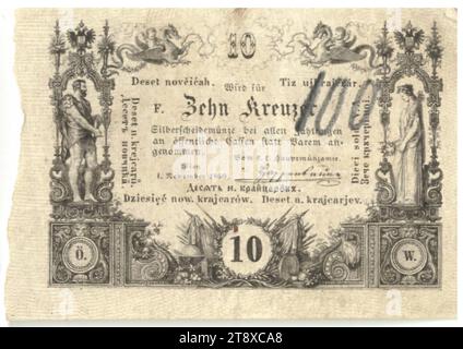 Mint bill, 10 Kreuzer, Inconnu, k.k. Hauptmünzamt, Münzbehörde, 01.11.1860, papier, impression, hauteur×largeur 46×66 mm, pièce de monnaie, Vienne, zone de frappe, Autriche, Empire (1804-1867), finance, billet de banque, argent, la collection de Vienne Banque D'Images