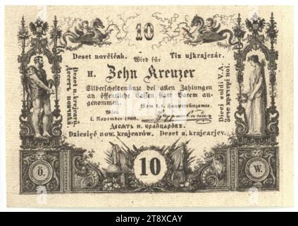 Mint bill, 10 Kreuzer, Inconnu, k.k. Hauptmünzamt, Münzbehörde, 01.11.1860, papier, impression, hauteur×largeur 45×63 mm, menthe, Vienne, zone de frappe, Autriche, Empire (1804-1867), finance, billet de banque, argent, la collection de Vienne Banque D'Images