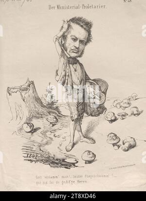 Le ministériel=prolétarien.' (Caricature de Friedrich Christoph Dahlmann, député à l'Assemblée nationale de Francfort, 1848), Wilhelm Völker (1812-1873), lithographe, Eduard Gustav May (1818-1907), éditeur, 1848, lithographie papier, stylo et encre, hauteur 31, 1 cm, largeur 24, 1 cm, caricature, satire, révolutions de 1848, 1849, politique, membre du Parlement, collection de Vienne Banque D'Images