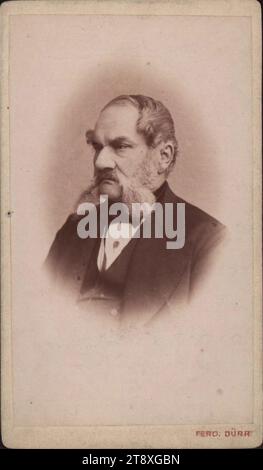 Johann Gabriel Seidl (1804-1875), archéologue, parolier, conteur, dramaturge, Ferdinand Dürr, photographe, 1874, support carton, papier albumen, hauteur×largeur 10, 4×6 cm, portrait, homme, écrivain, poète, auteur, collection de Vienne Banque D'Images