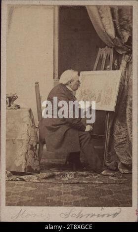 Moritz von Schwind (1804-1871), peintre, Inconnu, photographe, date vers 1860, support carton, papier albumen, hauteur×largeur 9, 8×6 cm, Beaux-Arts, portrait, autoportrait de peintre, homme, portrait, la collection de Vienne Banque D'Images