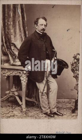 Anton Zampis (1820-1883), peintre, Adolf Ost, photographe, ca., support carton, papier albumen, hauteur×largeur 10×6, 1 cm, Beaux-Arts, portrait, autoportrait de peintre, homme, portrait, Anton Zampis, la collection Vienne Banque D'Images