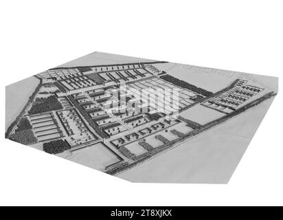 Modèle d'un grand lotissement prévu près de Stammersdorf, Martin Gerlach jun. (1879-1944), photographe, date vers 1939-1940, verre, négatif, hauteur 17, 8 cm, largeur 23, 8 cm, architecture, urbanisme et aménagement urbain, 21e arrondissement : Floridsdorf, maquette  architecture, la collection Vienne Banque D'Images