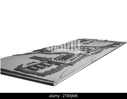 Modèle d'un projet de lotissement à Laaer Berg (faisant partie de la "Wohnstadt Süd"), Martin Gerlach jun. (1879-1944), photographe, datant c. 1938-1940, verre, négatif, hauteur 17,9 cm, largeur 24 cm, architecture, urbanisme et aménagement urbain, 10e arrondissement : Favoriten, modèle  architecture, la collection Vienne Banque D'Images