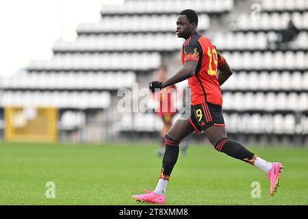 Tubize, Belgique. 21 novembre 2023. Sekou Diawara (19 ans) de Belgique photographié lors d'un match amical de football entre les équipes nationales de moins de 20 ans de Belgique et de France le mardi 21 novembre 2023 à Tubize, Belgique . Crédit : Sportpix/Alamy Live News Banque D'Images