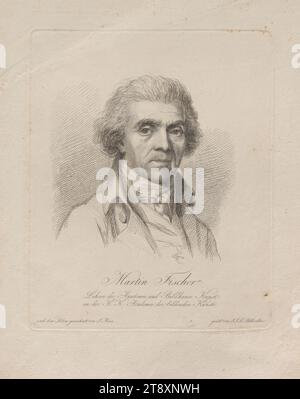 Martin Fischer, professeur d'anatomie et d'art sculpteur, à la k. k. Academie der bildenden Künstet', Johann Jakob Lorenz Billwiller (1779-1832), graveur, date vers 1805, papier, gravure, hauteur 32, 3 cm, largeur 26, 2 cm, taille de plaque 23, 3×18, 8 cm, beaux-arts, éducation et formation, domaine de Constantin von Wurzbach, portrait, homme, enseignant et étudiant, portrait, autoportrait du sculpteur, la collection Vienne Banque D'Images