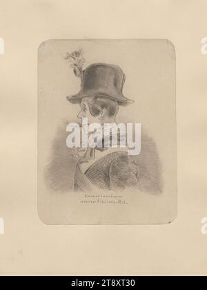 A de la caserne vide, chapeau d'artillerie conquis. (Dessin préliminaire pour la série 'Chronologie des coiffes'), Anton Zampis (1820-1883), dessinateur, 1848, papier, dessin au crayon, hauteur 21 cm, largeur 15,9 cm, Beaux-Arts, révolutions de 1848, 1849, Headhead., The Vienna Collection Banque D'Images