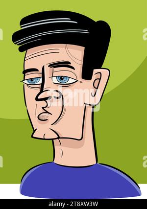 homme portrait caricature croquis dessin de dessin animé illustration Illustration de Vecteur