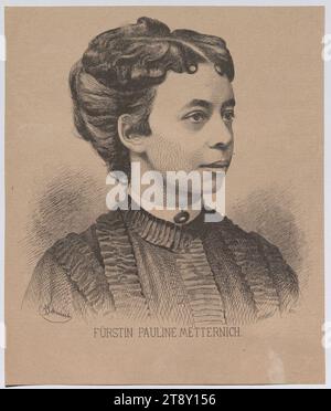 Fürstin PAULINE METTERNICH.', August Schubert (1844-1903), Artist, C. Angerer & Göschl (1870-1983), Reproduktionsanstalt, 1879, papier, zincographie, hauteur 28, 6 cm, largeur 24, 2 cm, Inscription, 'CA ch.', 'A Schubert', Beaux-Arts, médias et communication, aristocratie, domaine Constantin von Wurzbach, portrait, femme, coiffure, hebdomadaire, mensuel, magazine, etc., The Vienna Collection Banque D'Images