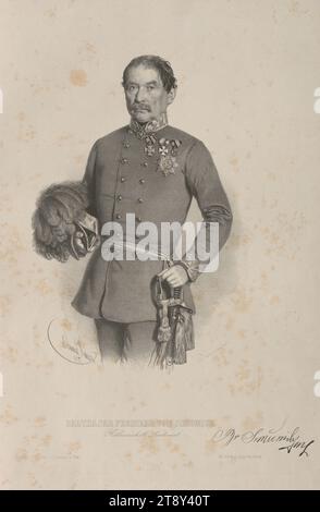 Balthasar Freiherr von Simunich, Maréchal-Lieutenant, Eduard Kaiser (1820-1895), lithographe, Joseph Stoufs, imprimeur, L. T. Neumann k.k. Hof-Kunsthandlung, maison d'édition, 1857, papier, lithographie, hauteur 50, 4 cm, largeur 34, 5 cm, Inscription, 'GED. BEI Jos. Stoufs, Wien.', 'Verlag U. Eigenthum v. L. T. Neumann in Wien.', 'Eduard Kaiser 1857', Beaux-Arts, militaire, domaine Constantin von Wurzbach, portrait, homme, uniformes (militaires), The Vienna Collection Banque D'Images