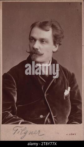 Viktor Tilgner (1844-1896), sculpteur, portraitiste, Josef Löwy (1835-1902), photographe, date vers 1875-1880, support carton, papier albumen, sous-couche carton 10, 8×6, 4 cm, portrait, homme, portrait, autoportrait de sculpteur, la collection Vienne Banque D'Images