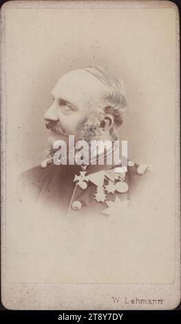 George V, roi de Hanovre (1819-1878), Wilhelm Lehmann, photographe, date vers 1867, support en carton, papier albumen, support carton 10, 5×6 cm, portrait, homme, uniformes (militaires), roi ; empereur, souverain, la collection Vienne Banque D'Images