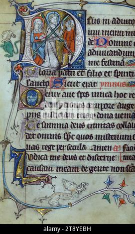 Livre d'heures, Christ portant la Croix, ce Livre d'heures a été achevé en 1320-30 dans la région de Gand. La présence des heures de la Croix attribuées au pape Jean (XXII, 1316-1334) est un élément de preuve pour dater le manuscrit Banque D'Images