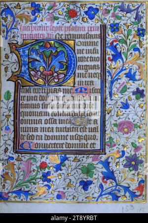 Livre d'heures, initial, ce livre d'heures de poche, ca. 1460-70, a été achevé dans le cercle de Willem Vrelant pour l'utilisation de Sarum. Avec vingt-sept miniatures existantes et vingt-deux initiales historiées, il est un exemple important des livres de prières réalisés dans le troisième quart du XIIIe siècle à Bruges pour les propriétaires anglais. Bien que ce manuscrit ne soit pas particulièrement unique parmi ses pairs, il est exemplaire en raison de son impressionnant programme pictural, y compris les miniatures susmentionnées et les initiales historiées Banque D'Images