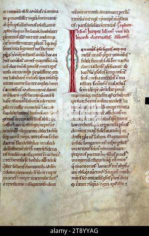 Manuscrit enluminé, la vie des saints, ce manuscrit, qui a été réalisé au monastère cistercien de Himmerode, en Allemagne, est une compilation de plusieurs textes écrits à la fin du XIIe siècle ou au début du XIIIe siècle. Les premier et troisième textes, Guillaume de Saint Thierry's 'Life of St. Bernard et Hugues de St. Les 'sur les Lamentations de Jérémie' de Victor sont contemporaines mais ont été écrites séparément puis reliées ensemble. Un troisième texte, la vie de Saint-Jacques de Vitry Marie d'Oignies, a été insérée entre eux plus tard Banque D'Images