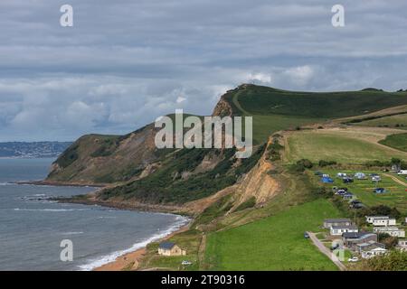 Photo de paysage de Throncombe Beacon sur la côte jurassique dans le Dorset Banque D'Images