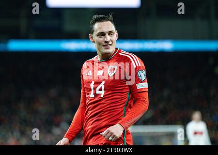 Cardiff City Stadium, Cardiff, Royaume-Uni. 21 novembre 2023. UEFA Euro qualification Group D football, pays de Galles contre Turquie ; Connor Roberts of Wales crédit : action plus Sports/Alamy Live News Banque D'Images