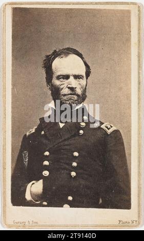 Général William Tecumseh Sherman (1820-1891), c. 1865, Jeremiah Gurney, américain, 1812 - 1895, 3 1/2 x 2 1/16 po (8,89 x 5,24 cm) (image)4 x 2 7/16 pouces (10,16 x 6,19 cm) (monture), imprimé albumen (carte de visite), États-Unis, 19e siècle Banque D'Images