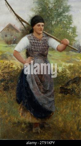The Bohemian Peasant Girl, 19e siècle, Robert Koehler, américain, (né en Allemagne), 1850 - 1917, 24 3/4 x 14 1/2 po (62,87 x 36,83 cm) (toile)29 3/4 x 19 1/2 x 2 1/2 po (75,57 x 49,53 x 6,35 cm) (cadre extérieur), huile sur toile, États-Unis, 19e siècle Banque D'Images