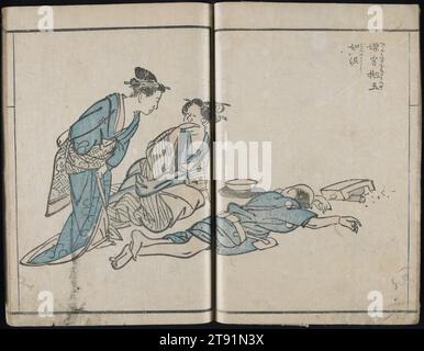 A Hundred Comic Pictures vol. 2, 1832, 5e mois, Ōishi Shinko, japonais, 1/4 x 6 5/16 x 8 11/16 po (0,6 x 16 x 22 cm), Livre imprimé sur bois ; encre et couleur limitée sur papier, Japon, 19e siècle Banque D'Images