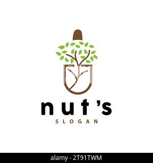 Logo Acron, Premium Design simple style rétro Vintage, Vector Oak NUTS Acorns, modèle d'illustration de symbole d'icône Illustration de Vecteur