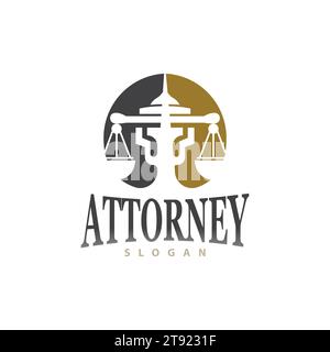 Logo Justice, rétro Vintage Theme Design, Law Vector, Law Firm, Scales Illustration Symbol icône Illustration de Vecteur
