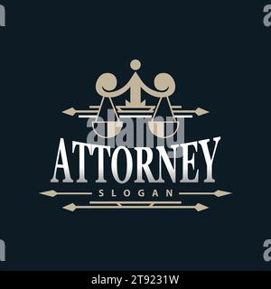 Logo Justice, rétro Vintage Theme Design, Law Vector, Law Firm, Scales Illustration Symbol icône Illustration de Vecteur