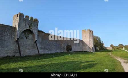 Le mur de Visby - mur de défense médiéval entourant la ville suédoise de Visby sur l'île de Gotland Banque D'Images