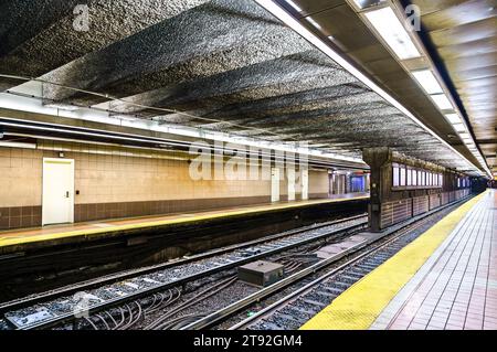 Station de métro South Station à Boston - Massachusetts, États-Unis Banque D'Images
