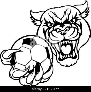 Panther Cougar Jaguar Cat football Mascot Illustration de Vecteur