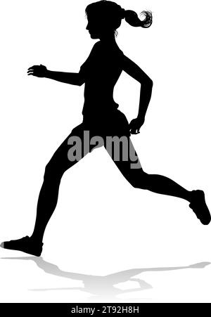 Silhouette Runner femme Sprinter ou Jogger personne Illustration de Vecteur