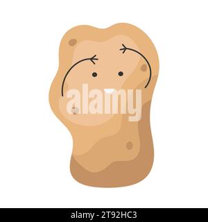 Illustration vectorielle de concept de nutrition saine pour enfants avec une pomme de terre drôle de Cartoon mignon. Personnage de bébé légume ou mascotte Illustration de Vecteur