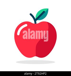 Icône Apple. Symbole rouge de la pomme dans le style plat. Illustration vectorielle Illustration de Vecteur