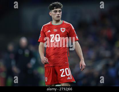 Cardiff, Royaume-Uni. 21 novembre 2023. Daniel James du pays de Galles lors du match de qualification pour le Championnat d'Europe de l'UEFA au Cardiff City Stadium, Cardiff. Le crédit photo doit se lire comme suit : Darren Staples/Sportimage crédit : Sportimage Ltd/Alamy Live News Banque D'Images