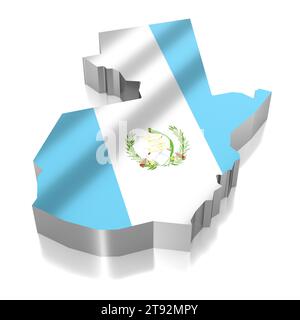 Guatemala - frontières et drapeau du pays - illustration tridimensionnelle Banque D'Images