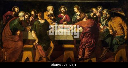 La Santa Cena - olio su tela - El Greco - 1576 - Madrid, Museo de la Real Academia de Bellas Artes de San Fernando Banque D'Images