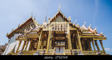 Une vue aérienne de la superbe architecture du Grand Palais à Bangkok, Thaïlande. Banque D'Images