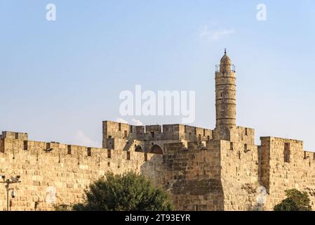 Tour de David, également connue sous le nom de Citadelle. Vieille ville. Jérusalem. Israël. Banque D'Images