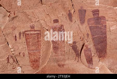 Pictogrammes, section Great Gallery, Horseshoe Canyon, Canyonlands National Park, Utah Banque D'Images