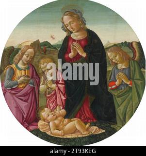 Madonna et l'enfant Saint Jean Baptiste adorant l'enfant Christ avec deux anges 1500-10 par Bartolomeo Di Giovanni Banque D'Images