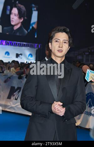Yokohama, Japon. 22 novembre 2023. L'acteur et chanteur japonais Tomohisa Yamashita assiste à un événement tapis bleu lors du pré-show MTV VMAJ (Video Music Awards Japan) 2023 à Yokohama, préfecture de Kanagawa, Japon, le mercredi 22 novembre 2023. Photo de Keizo Mori/UPI crédit : UPI/Alamy Live News Banque D'Images