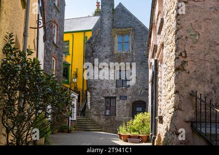 Tudor Merchants House, Quay Hill, Tenby, Pembrokeshire, pays de Galles Banque D'Images